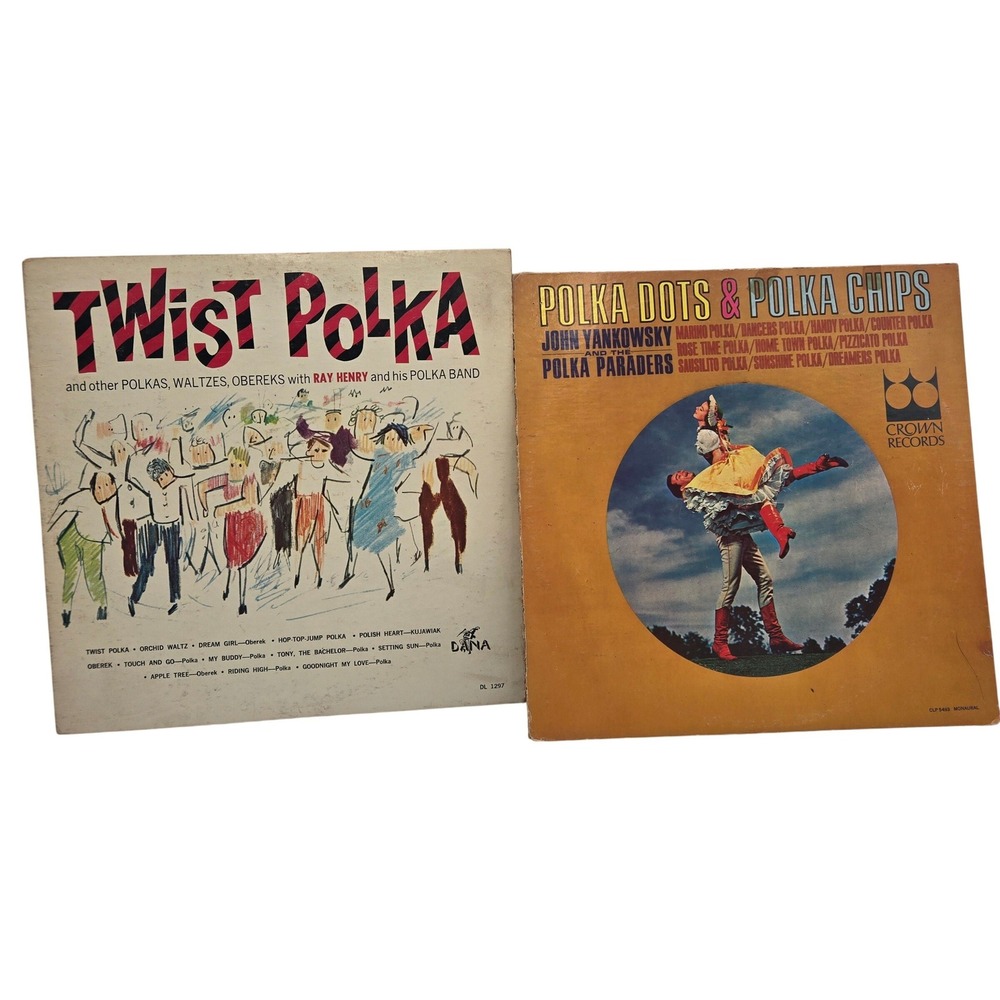 Vintage Polka Vinyl Record Lot Ray Henry Twist Polka John Yankowsky Crown Dana - Picture 1 of 7